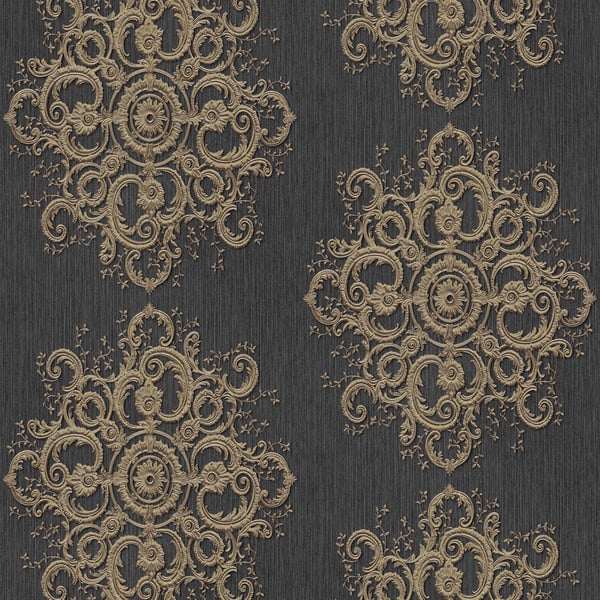 Galerie Wallpaper Product code: 10154-15 - ELLE Decoration Wallpaper Collection - Dark Grey Gold Colours -  