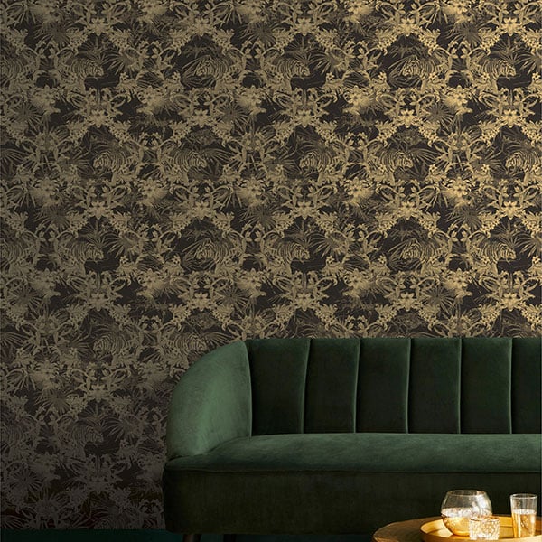 Galerie Wallpaper Product code: 12587R - Ted Baker Fantasia Wallpaper Collection - Black Gold Colours -  