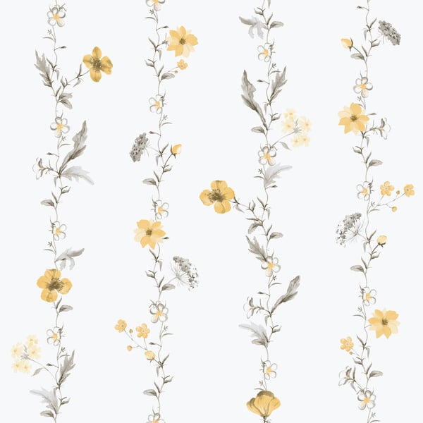 Galerie Wallpaper Product code: 1902-2 - Spring Blossom Wallpaper Collection - Yellow Grey White Colours -  