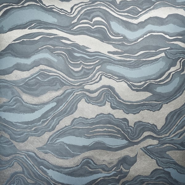 Galerie Wallpaper Product code: 30028 - Slow Living Wallpaper Collection - Blue Silver  Colours -  