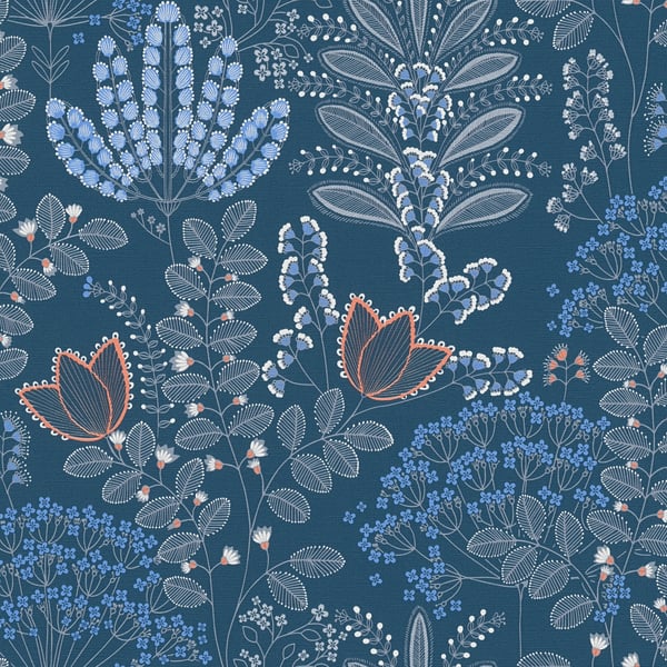 Galerie Wallpaper Product code: FL61128 - Flourish Wallpaper Collection - Blue/Grey Colours -  