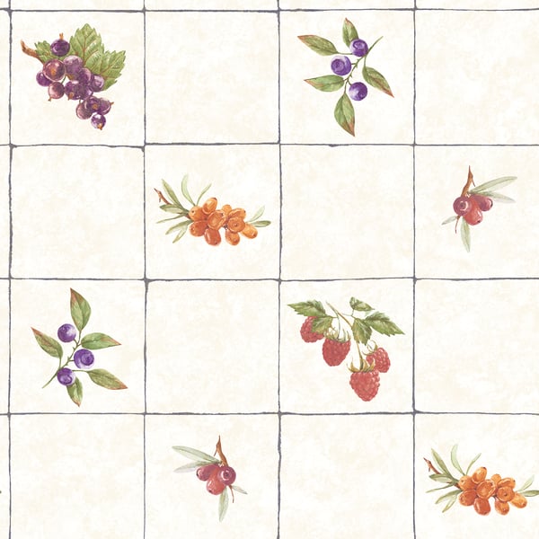 Galerie Wallpaper Product code: G45418 - Just Kitchens Wallpaper Collection - Cream Red Purple Orange Colours -  