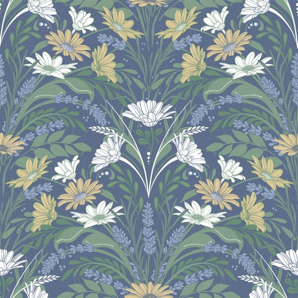 Galerie Wallpaper Product code: S24116 - Sommarang 2 Wallpaper Collection - Blue, yellow Colours -  