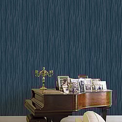 Galerie Wallcoverings Product Code: 42569 - Opulence Wallpaper Collection Galerie Wallcoverings Product Code 42569 - Opulence Wallpaper Collection - Navy Blue Colours - Pleated Texture Design