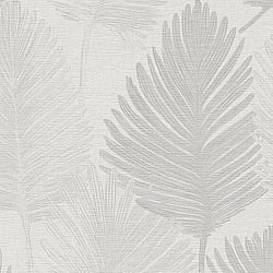Galerie Wallcoverings Product Code HZ62076 - Horizon Wallpaper Collection - Grey Metallic White Colours - Palm Leaf Design