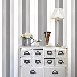 Galerie Wallcoverings Product Code: SY33934 - Simply Stripes 2 Wallpaper Collection Galerie Wallcoverings Product Code SY33934 - Simply Stripes 2 Wallpaper Collection - Black Colours - Ticking Stripe Design