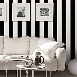 Galerie Wallcoverings Product Code: SY33937 - Simply Stripes 2 Wallpaper Collection Galerie Wallcoverings Product Code SY33937 - Simply Stripes 2 Wallpaper Collection - Pearl Black Colours - Wide Stripe Design