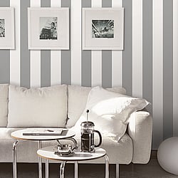 Galerie Wallcoverings Product Code: SY33944 - Simply Stripes 2 Wallpaper Collection Galerie Wallcoverings Product Code SY33944 - Simply Stripes 2 Wallpaper Collection - Medium Grey Colours - Wide Stripe Design