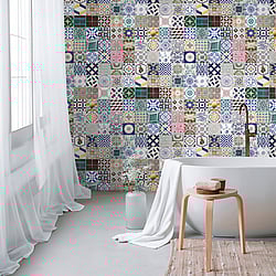 Galerie Wallcoverings Product Code WH45205M - Welcome Home Murals Wallpaper Collection - Multi-coloured Colours - Moroccan patchwork tile Design