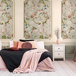 Galerie Wallcoverings Product Code WH45215M - Welcome Home Murals Wallpaper Collection - Multi-coloured Colours - Floral Wood Panelling Design