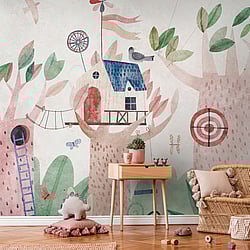 Galerie Wallcoverings Product Code WH45271M - Welcome Home Murals Wallpaper Collection - Multi-coloured, White Colours - Whimsical Tree House Adventure Design