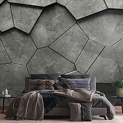 Galerie Wallcoverings Product Code WH45286M - Welcome Home Murals Wallpaper Collection - Grey, Black Colours - Concrete Shift Design