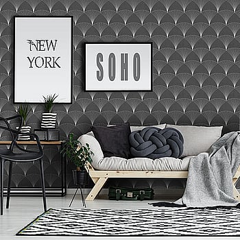 Galerie Wallcoverings Product Code 12001 - Design Wallpaper Collection - Black White Colours -  