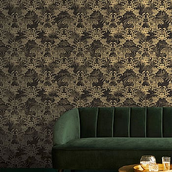 Galerie Wallcoverings Product Code 12587 - Ted Baker Fantasia Wallpaper Collection - Black Gold Colours -  