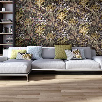 Galerie Wallcoverings Product Code 26729 - Tropical Wallpaper Collection - Walnut Colours -  
