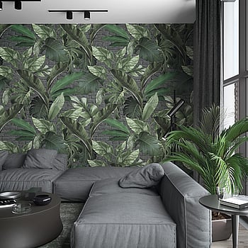 Galerie Wallcoverings Product Code 34195 - Loft 2 Wallpaper Collection - Green, Grey Colours -  