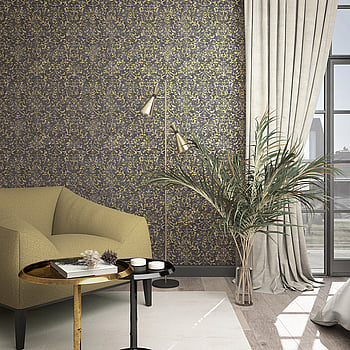 Galerie Wallcoverings Product Code 34297 - Urban Textures Wallpaper Collection - Black  Gold Colours -  