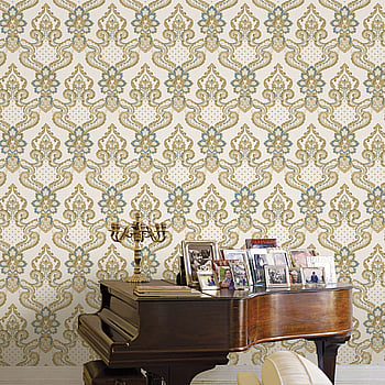 Galerie Wallcoverings Product Code 42506 - Opulence Wallpaper Collection - Gold Blue Colours -  