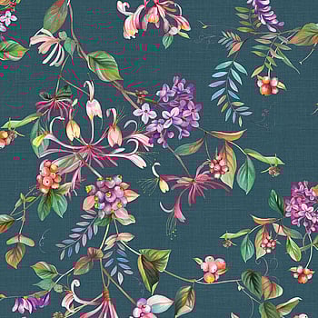 Galerie Wallcoverings Product Code 47454 - Flora Wallpaper Collection - Grey, Blue, Green Colours -  