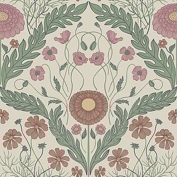 Galerie Wallcoverings Product Code 51002 - Blomstermala Wallpaper Collection - Green Red Pink Colours -  