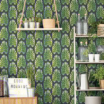 Galerie Wallcoverings Product Code 7328 - Evergreen Wallpaper Collection - Green Navy Colours -  