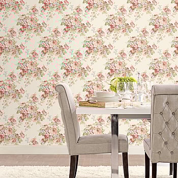 Galerie Wallcoverings Product Code AB27614 - Abby Rose 3 Wallpaper Collection - Cream Pink Blue Olive Green Colours -  