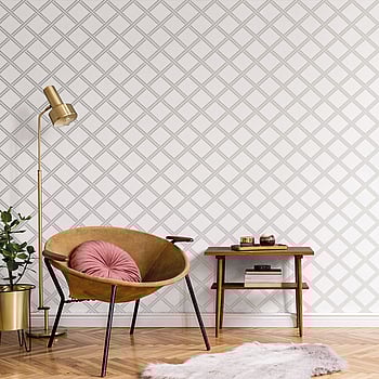 Galerie Wallcoverings Product Code BO23033 - Luxe Wallpaper Collection - White Silver Colours -  