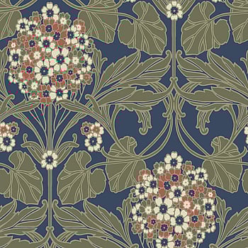 Galerie Wallcoverings Product Code ET12102 - Arts and Crafts Wallpaper Collection - Nave Olive White Red Colours -  
