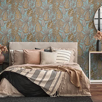 Galerie Wallcoverings Product Code FL61114 - Flourish Wallpaper Collection - Beige/Blue Colours -  