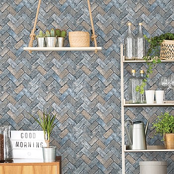 Galerie Wallcoverings Product Code G45425 - Just Kitchens Wallpaper Collection - Blues Taupe Colours -  