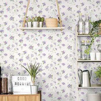 Galerie Wallcoverings Product Code G67867 - Miniatures 2 Wallpaper Collection - Purple Green White Colours -  