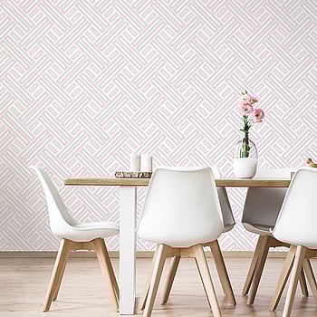 Galerie Wallcoverings Product Code GX37601 - Geometrix Wallpaper Collection - Pink Silver Colours -  