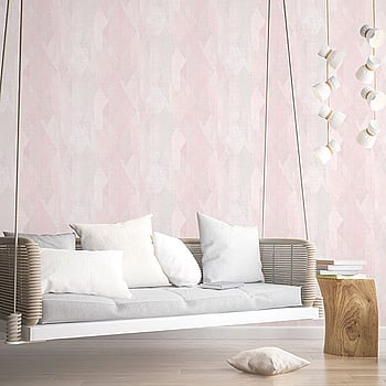 Galerie Wallcoverings Product Code GX37636 - Geometrix Wallpaper Collection - Pink Light Grey Colours -  