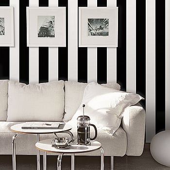 Galerie Wallcoverings Product Code SY33937 - Simply Stripes 2 Wallpaper Collection - Pearl Black Colours -  